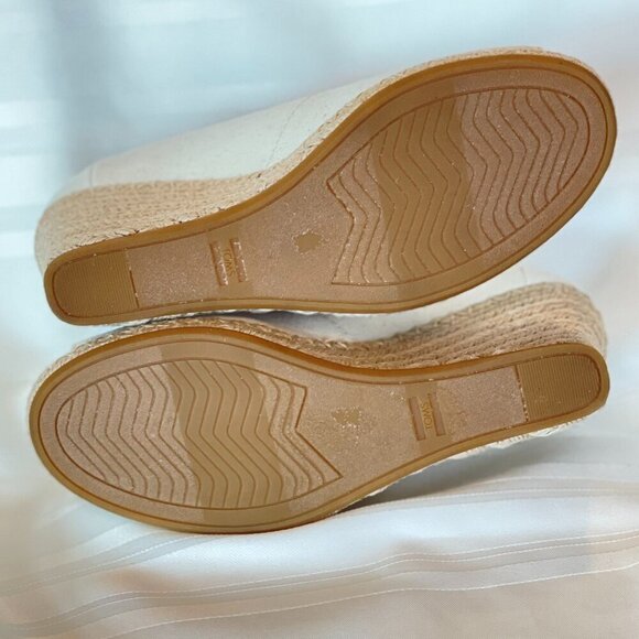 TOMS Michelle Canvas Wedge Heel in Cream, Size 8.5 NWOT - Picture 8 of 12